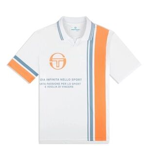 New w/ Tags Sergio Tacchini Mens Dante Tennis Polo Shirt White L Large